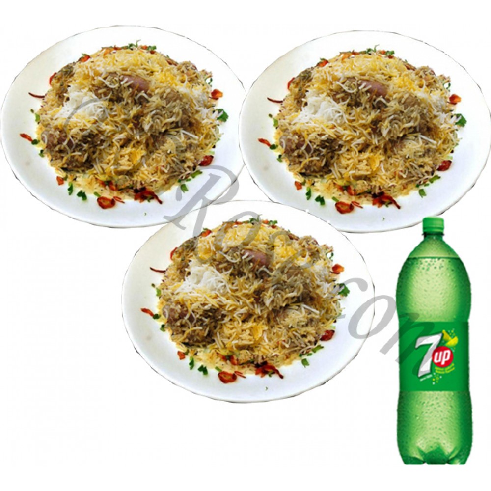 Fakruddin kachchi Biryani with 2 liter seven up