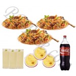 Nawabi voj kachchi biryani with 1 liter borhani, 3 pcs firney and 2 liter coke