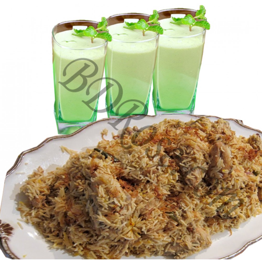 Star kachchi biryani with borhani for 3 person