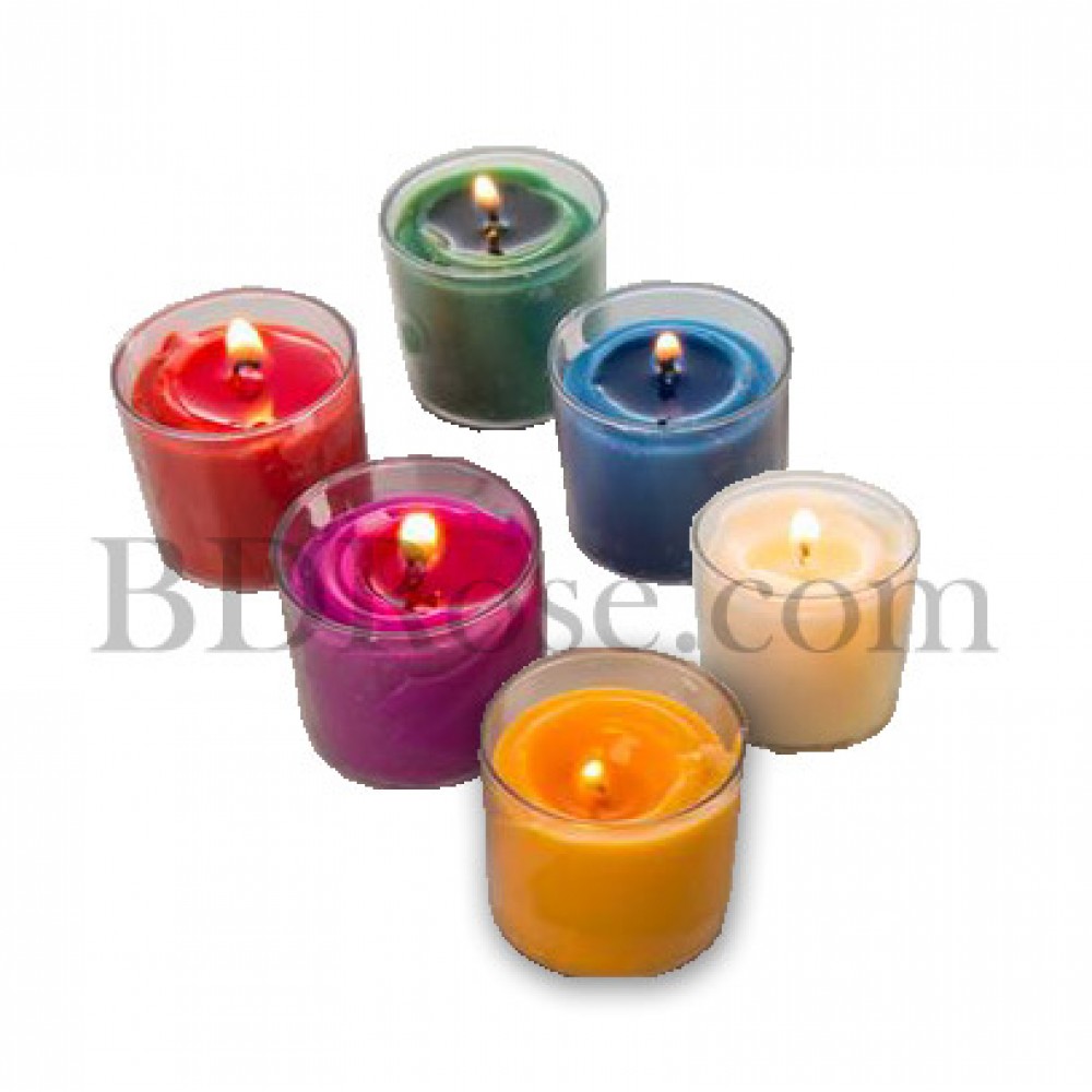 6 pcs multi color cup candles