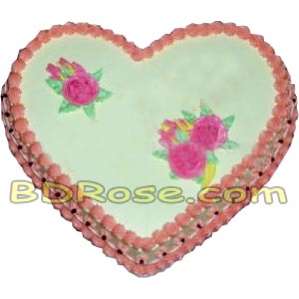 Yummy Yummy – 3.3 Pounds Vanilla Heart Shape Cake