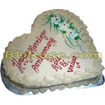 Yummy Yummy – 3.3 Pounds Vanilla Heart Shape Cake