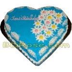 Yummy Yummy – 3.3 Pounds Vanilla Heart Shape Blue Design Cake