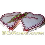 Yummy Yummy – 8.8 Pounds Vanilla Double Heart Shape Cake