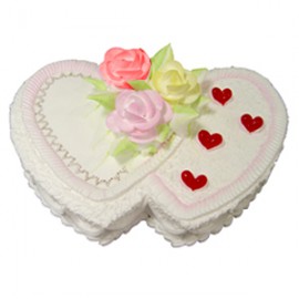 Yummy Yummy – 8.8 Pounds Vanilla Double Heart Shape Cake