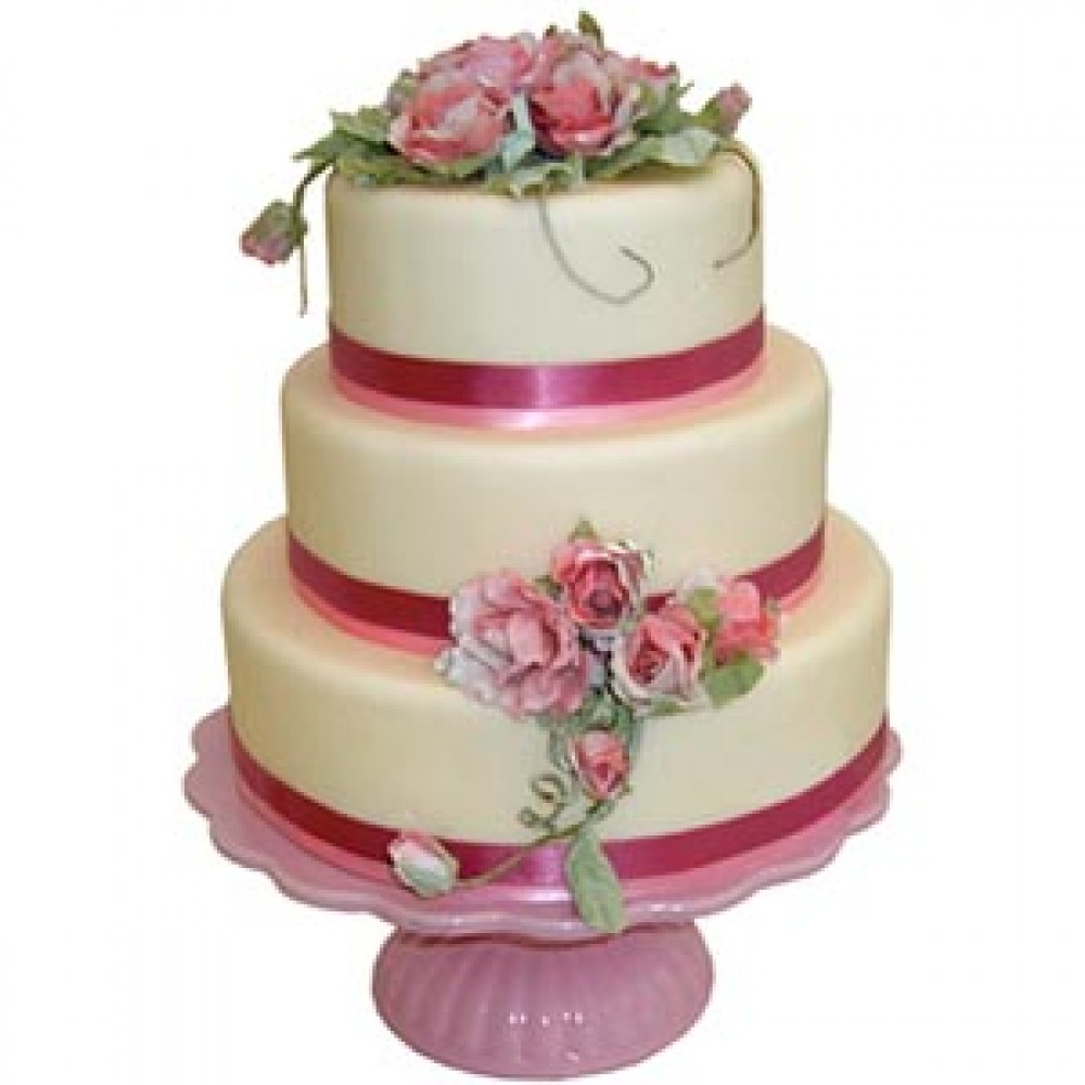 2 Step Wedding Strawberry Cake - ECakeZone