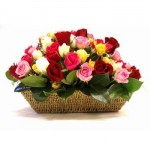 Rainbow Floral Basket