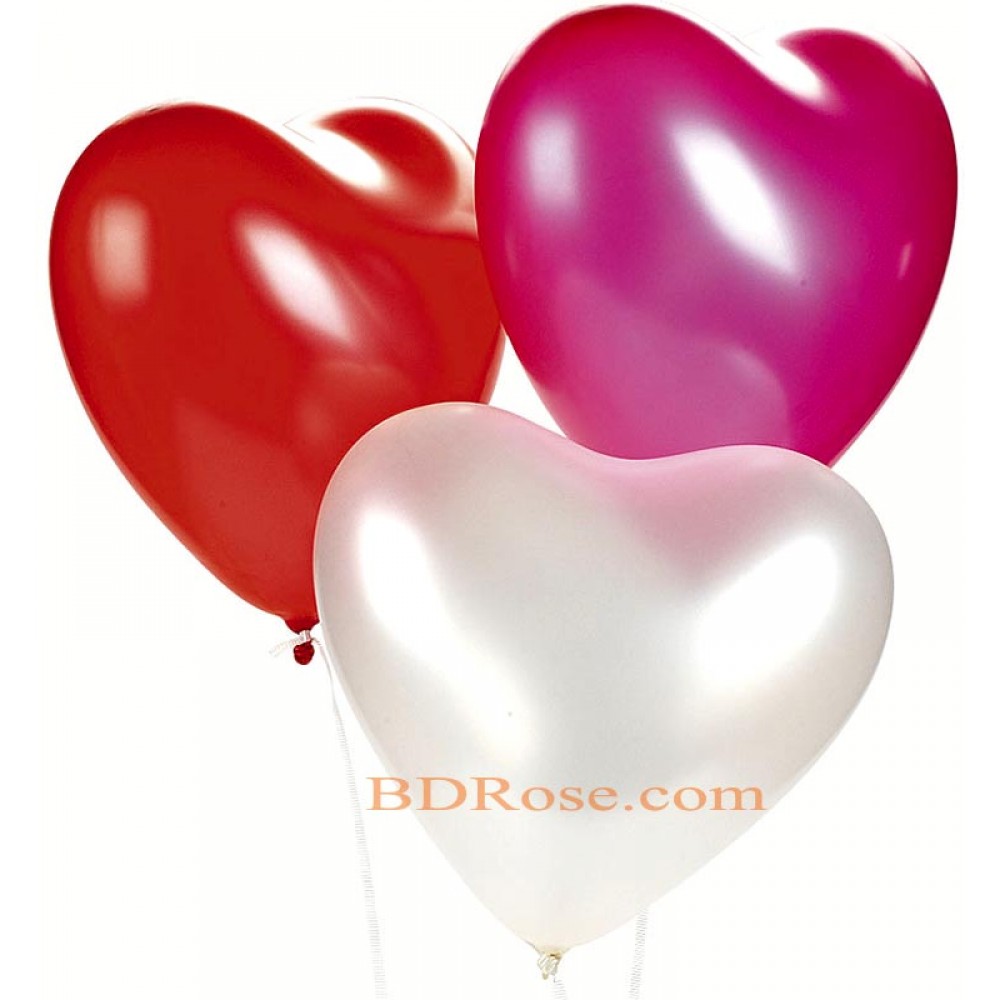 3 pcs heart shaped Balloons Bouquet