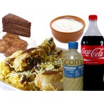 Fakruddin Kachchi Biryani W/ Roast,Zali Kabab, Borhani, Coke, Doi & Cake - 4 Person