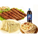 Beef sheek Kabab W/ Romali ruti, Special Naan & 1 liter Cocacola/RC Cola