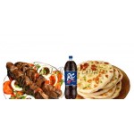 Mutton Botty Kabab, Naan bread,  RC Cola