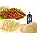 Beef sheek Kabab W/ Romali ruti, Luchi porota & 1 liter Cocacola/RC Cola