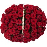 Round shape basket 100 red rose 