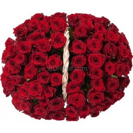 Round shape basket 100 red rose