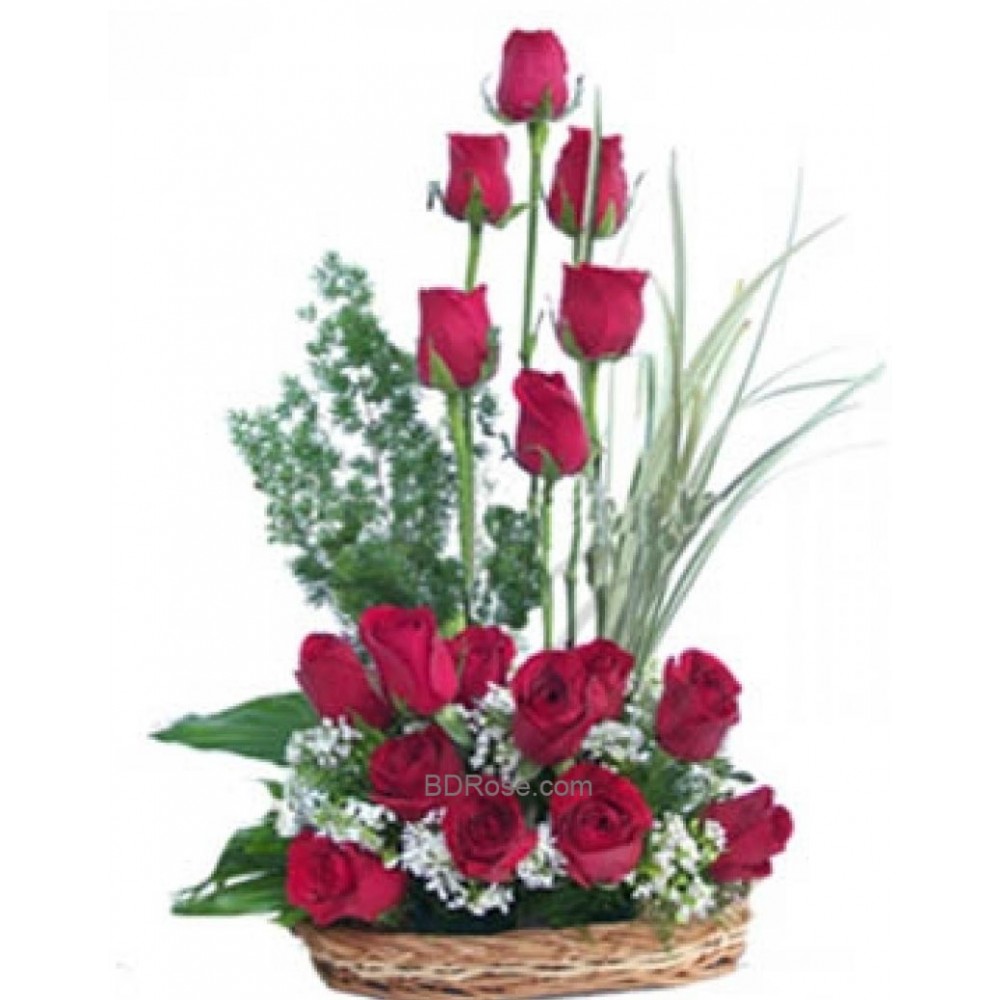  Imported Full of Red Roses Basket