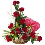 36 Imported Red Roses Basket