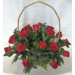 18 Round Handle Basket Rose