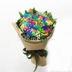 8 pcs Rainbow Rose in a bouquet
