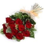 Red roses in bouquet
