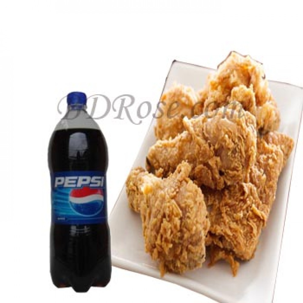 9 Pcs Fried Chicken and Pepsi