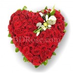 100 pcs red roses in a heart shape basket