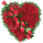 100 pcs red roses in a basket 