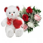 Flower Bouquet W/ Teddy Bear