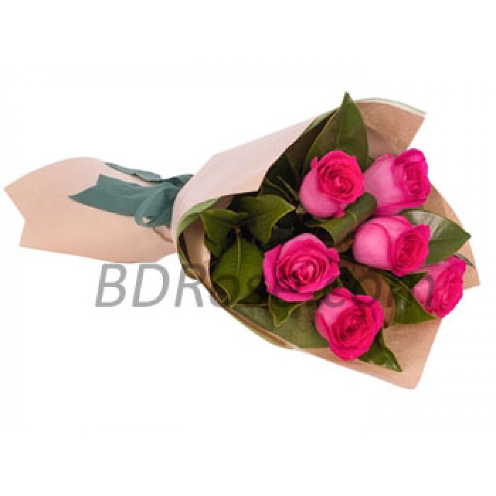 Imported half dozen pink Rose in Bouquet