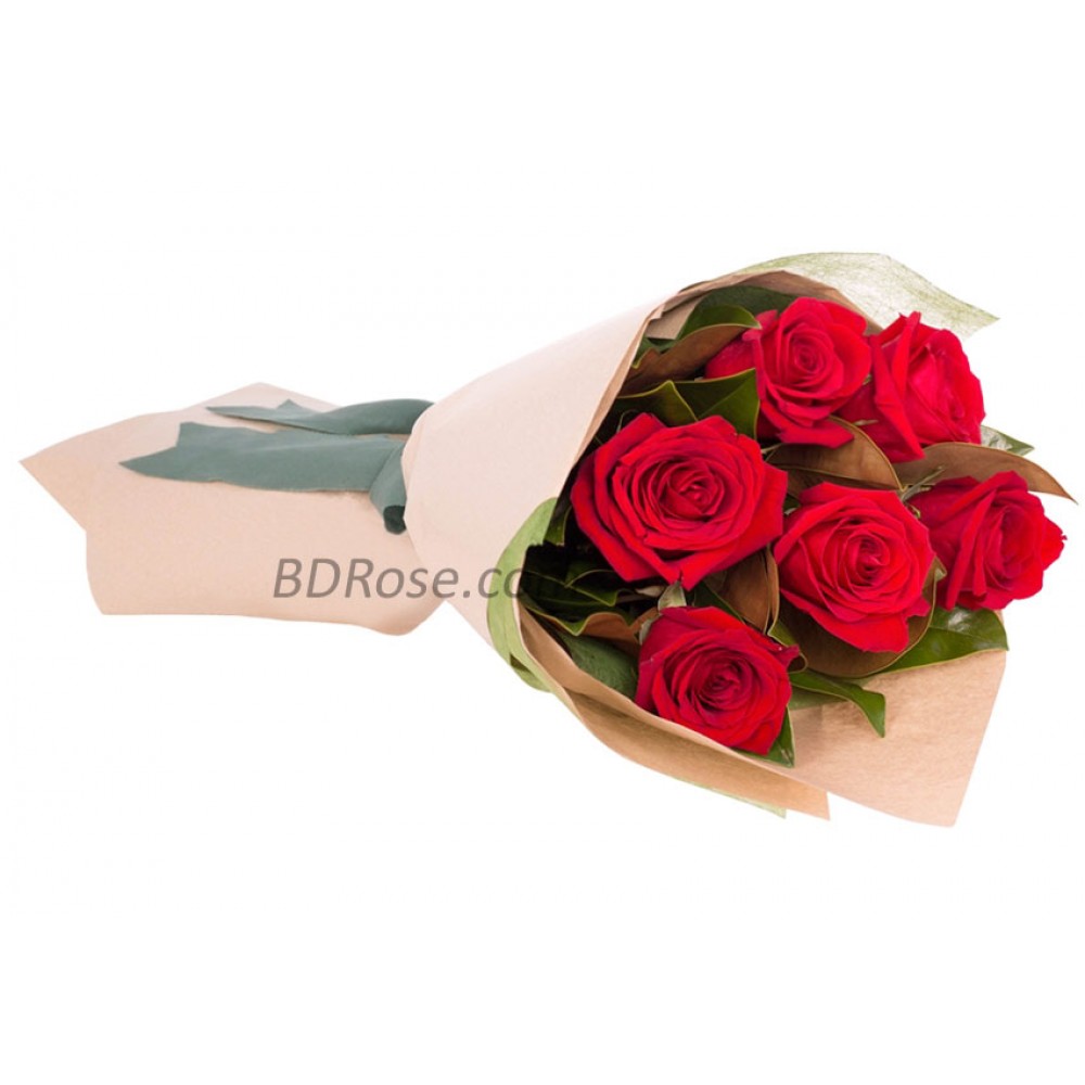 Imported half dozen red Rose in Bouquet