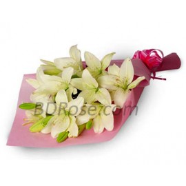 White Lilies in a bouquet