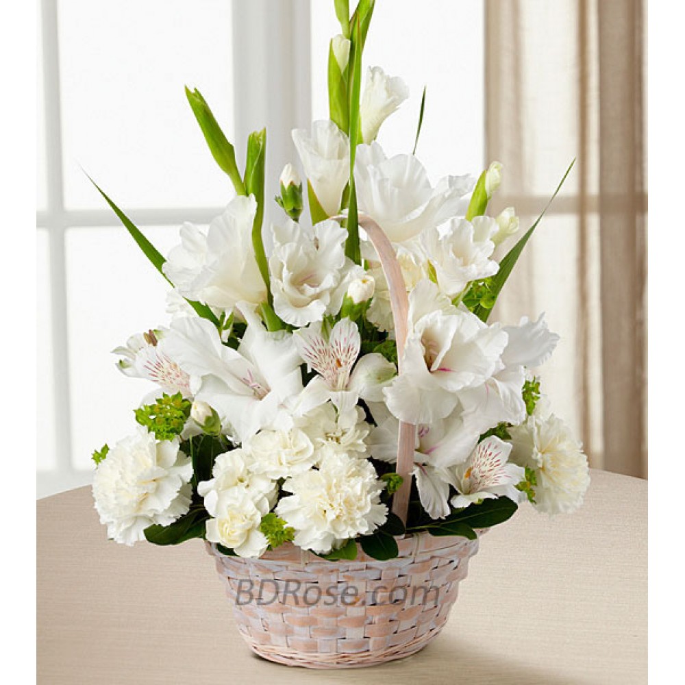 Mixed White Flower Basket