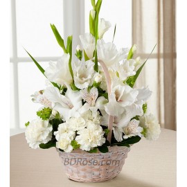 Mixed White Flower Basket