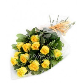 12pcs Imported Yellow Roses in a Bouquet