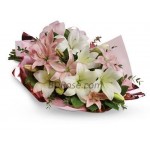 Pink and White Lilies Bouquet