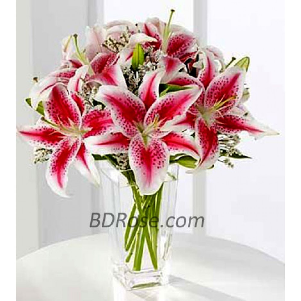 Pink Lilies in a vase