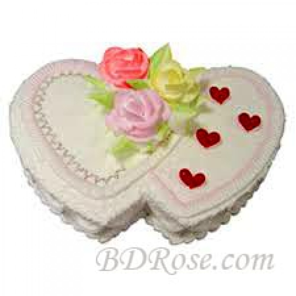 Skylark-Vanilla Double Heart Cake(6.6 Pounds)