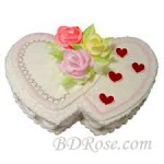 Skylark-Vanilla Double Heart Cake(6.6 Pounds)
