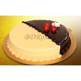 Chocolate & Vanilla Mix Round Shape Cake(2.2 pounds)