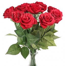 10 pcs pure red roses in bouquet