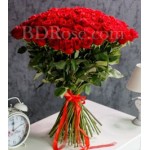 80 pcs fresh red roses in bouquet