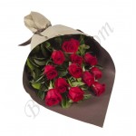 1 Dozen red roses in bouquet