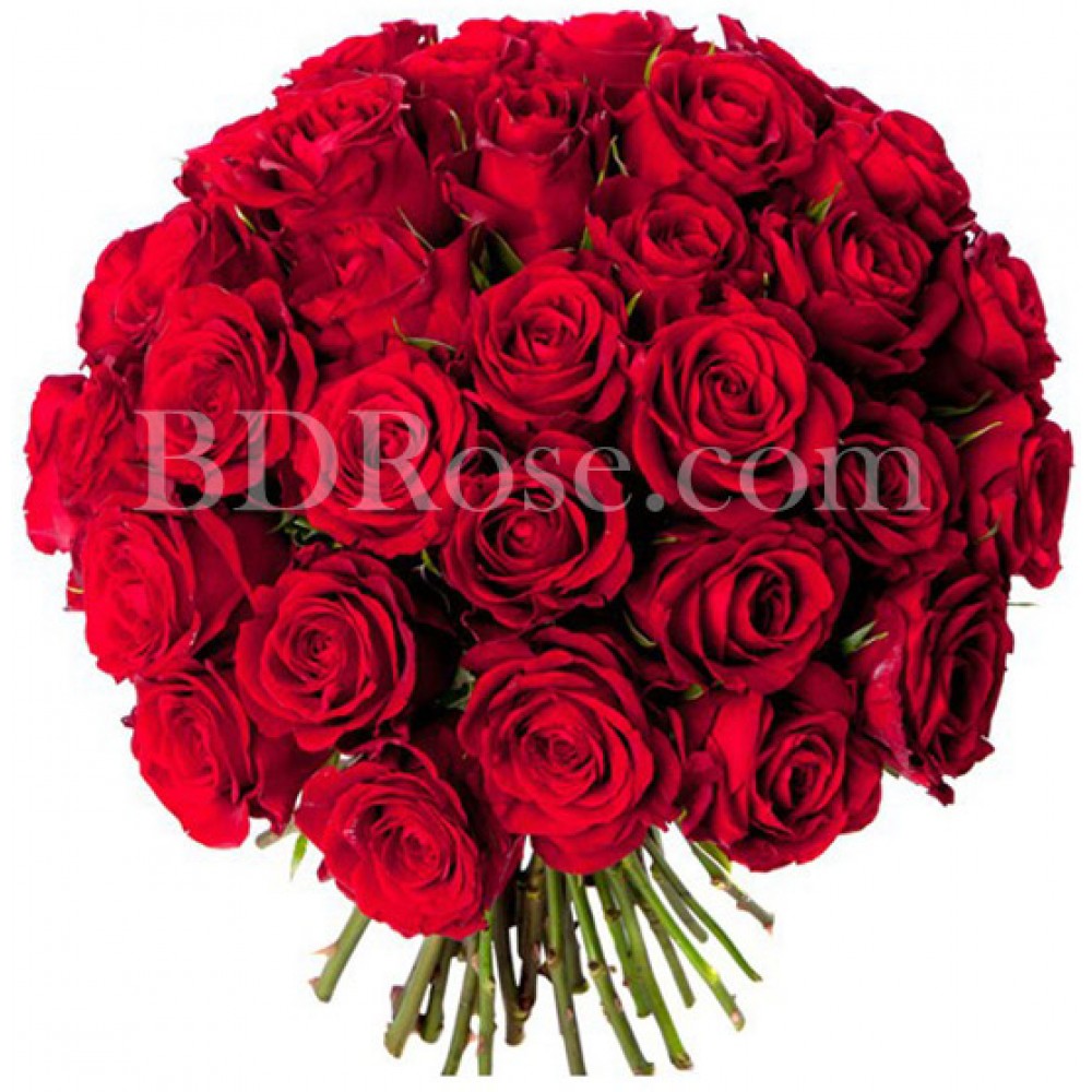 40 pcs red roses in bouquet