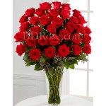 36 pcs red roses in vase