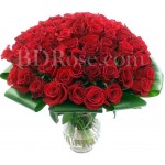 60 pcs red roses in vase